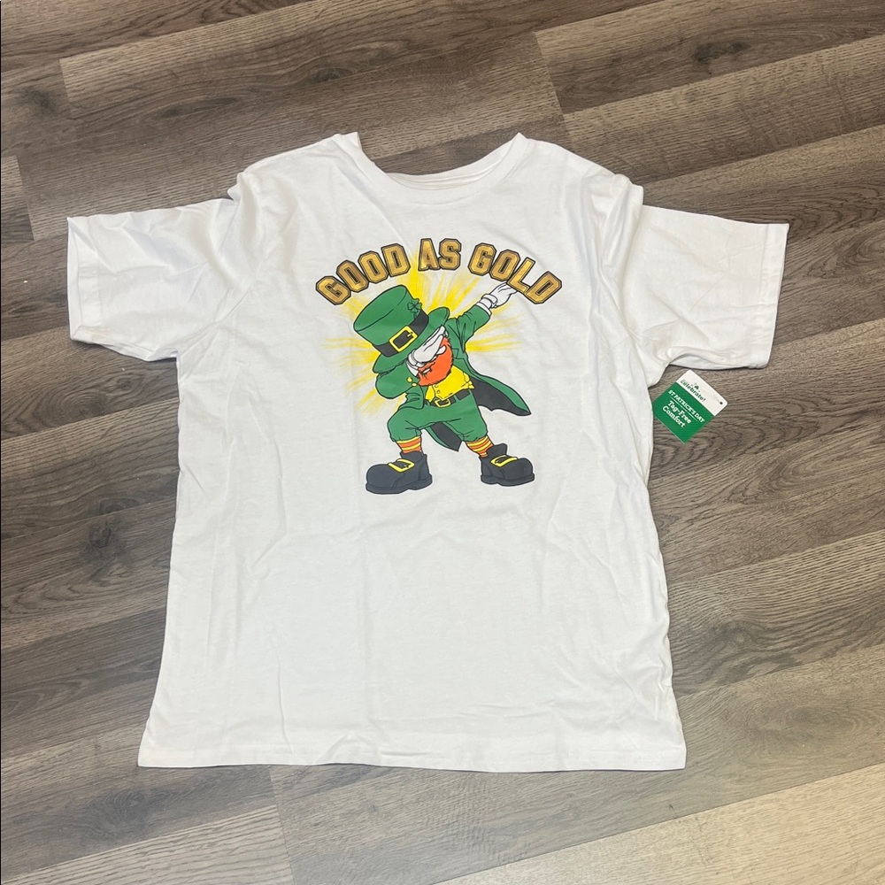 NWT St Patrick’s Day Good As Gold Kids White T-Shirt XL